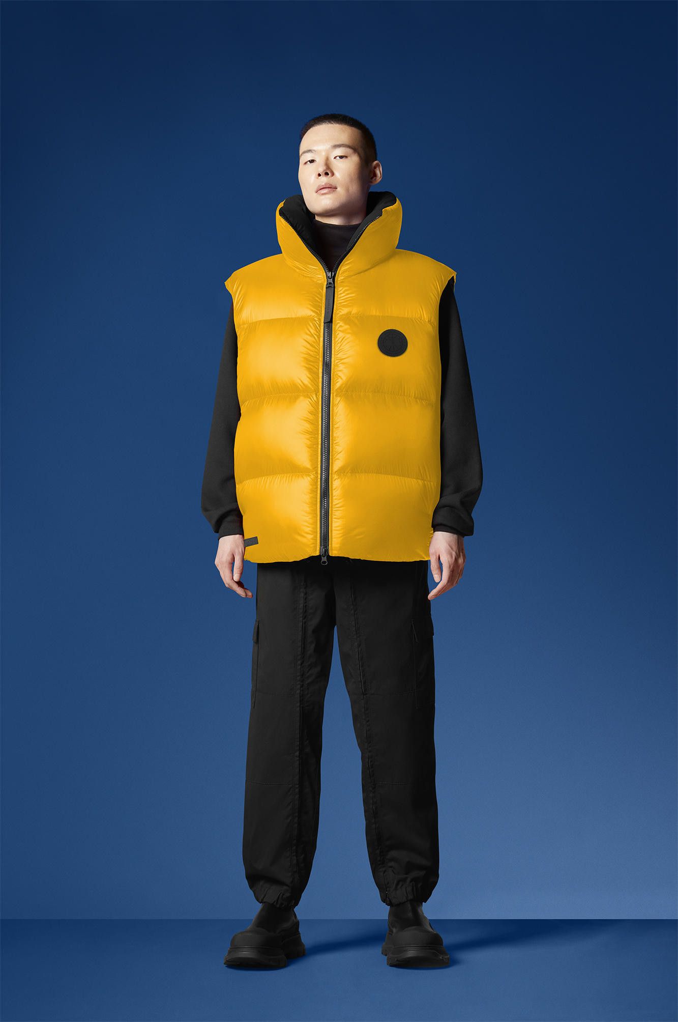 ANGEL CHEN × Canada Goose Black and Yellow Reversible Bayan Puffer Vest Size US XS / EU 42 / 0 - 2 Thumbnail