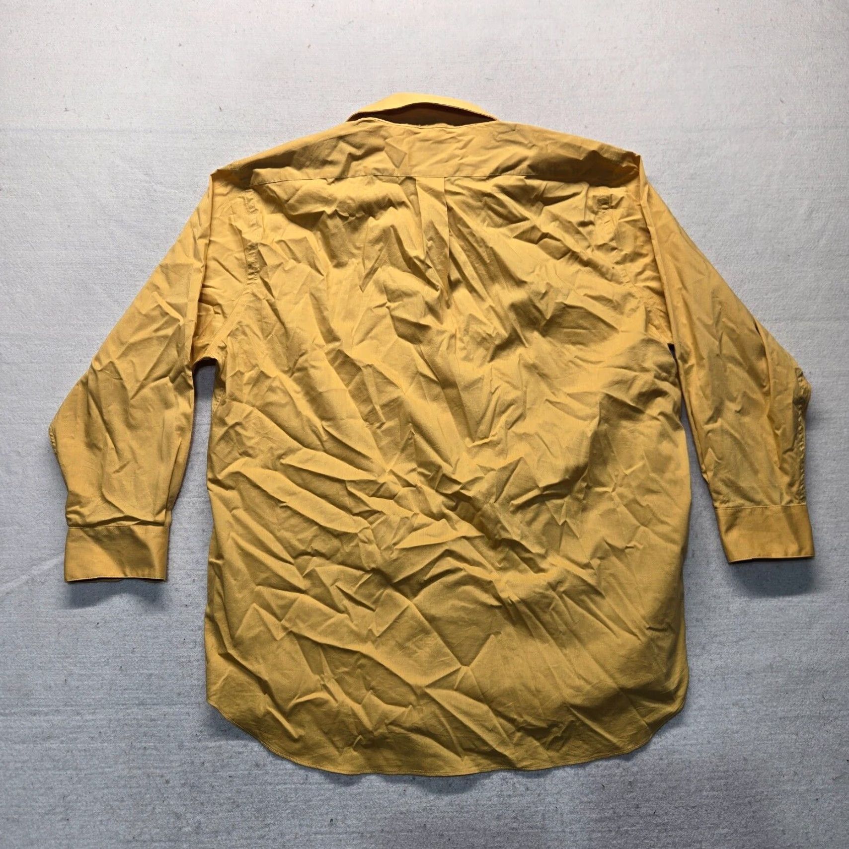 Vintage SADDLEBRED Solid Yellow Button Up Shirt Mens XL 17 Long Sleeve Casual Easy Care Cotton Button-Down 65% Cotton 35% Polyester Size US XL / EU 56 / 4 - 7 Thumbnail