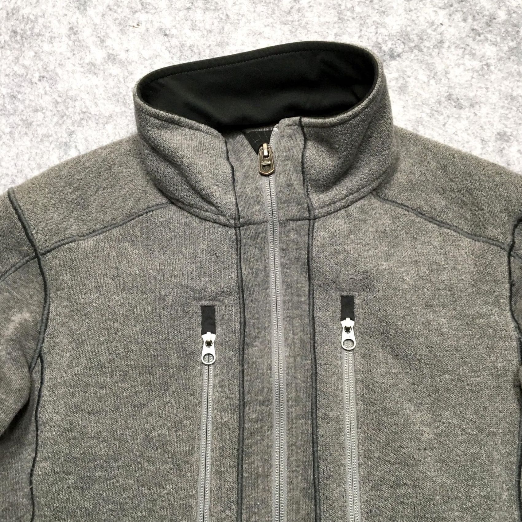 Logo 7 Kuhl Interceptr Jacket Mens S Gray Full Zip Fleece Stand Collar Logo Outer Shell Polyester Blend Pockets Zip Size US S / EU 44-46 / 1 - 5 Thumbnail