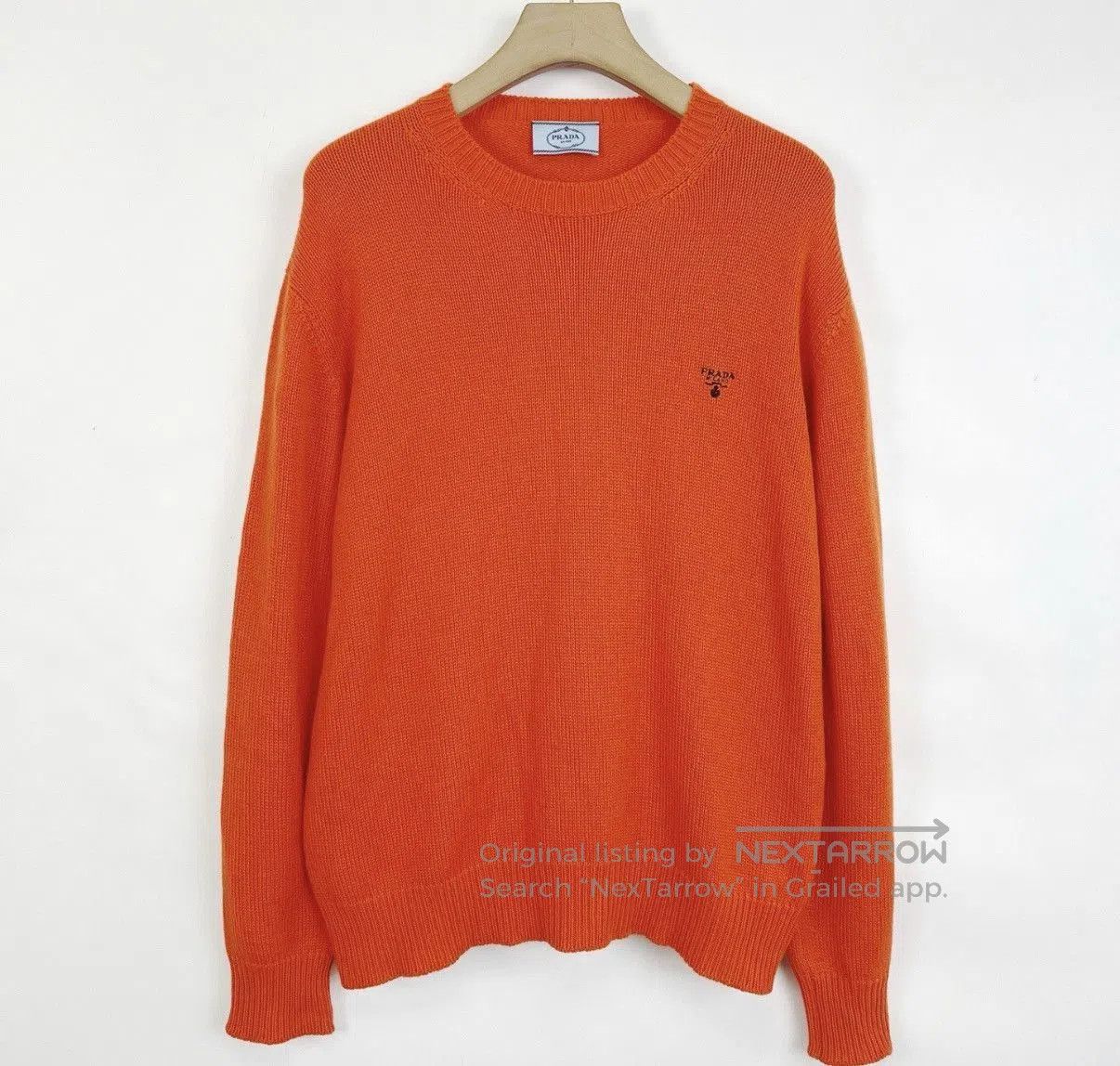 Prada Orange Knit Crew Neck Sweater - XS. Size US XS / EU 42 / 0 - 1 Thumbnail