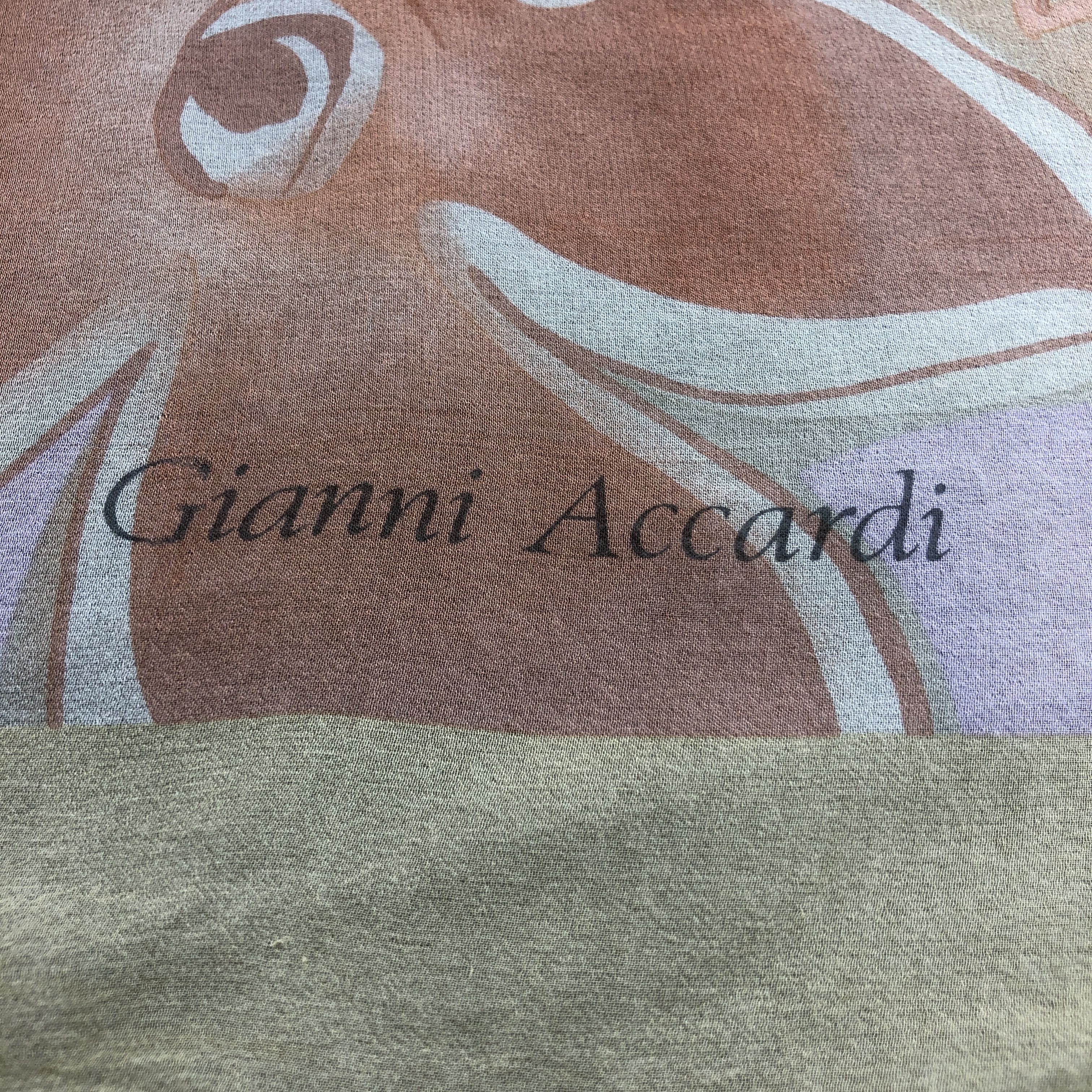 Vintage Gianni Accardi Floral Hand Rolled Silk Scarf M1078 Size ONE SIZE - 4 Thumbnail