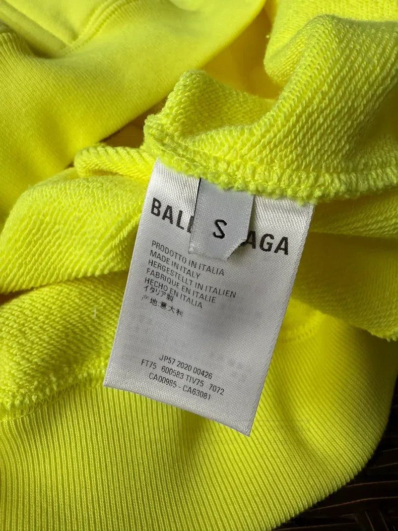 Balenciaga Balenciaga Fluorescent Yellow CREW Sweatshirt Size US S / EU 44-46 / 1 - 5 Thumbnail