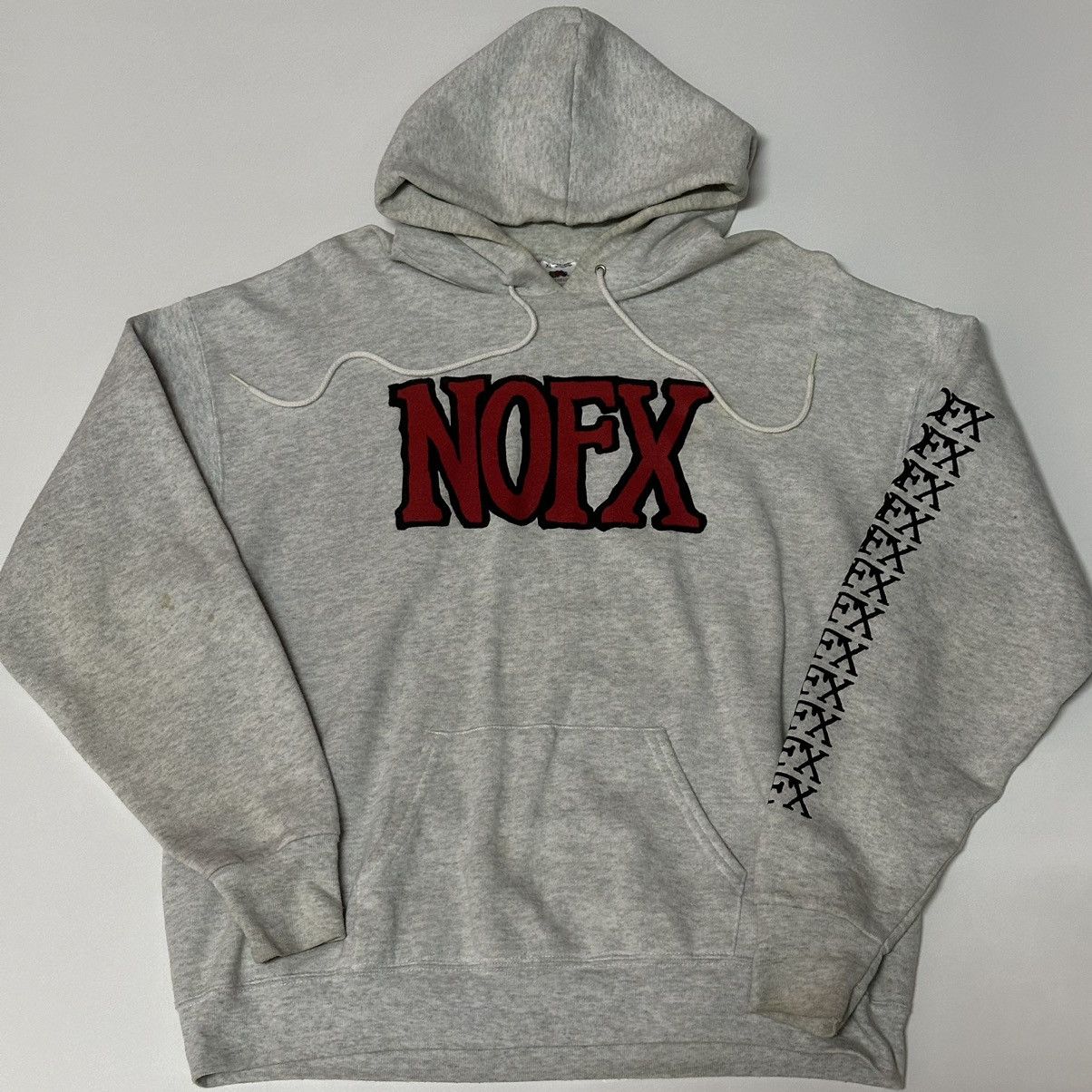 image of Band Tees x Vintage Nofx Tour Vintage 90’S Hoodie in Grey, Men's (Size XL)