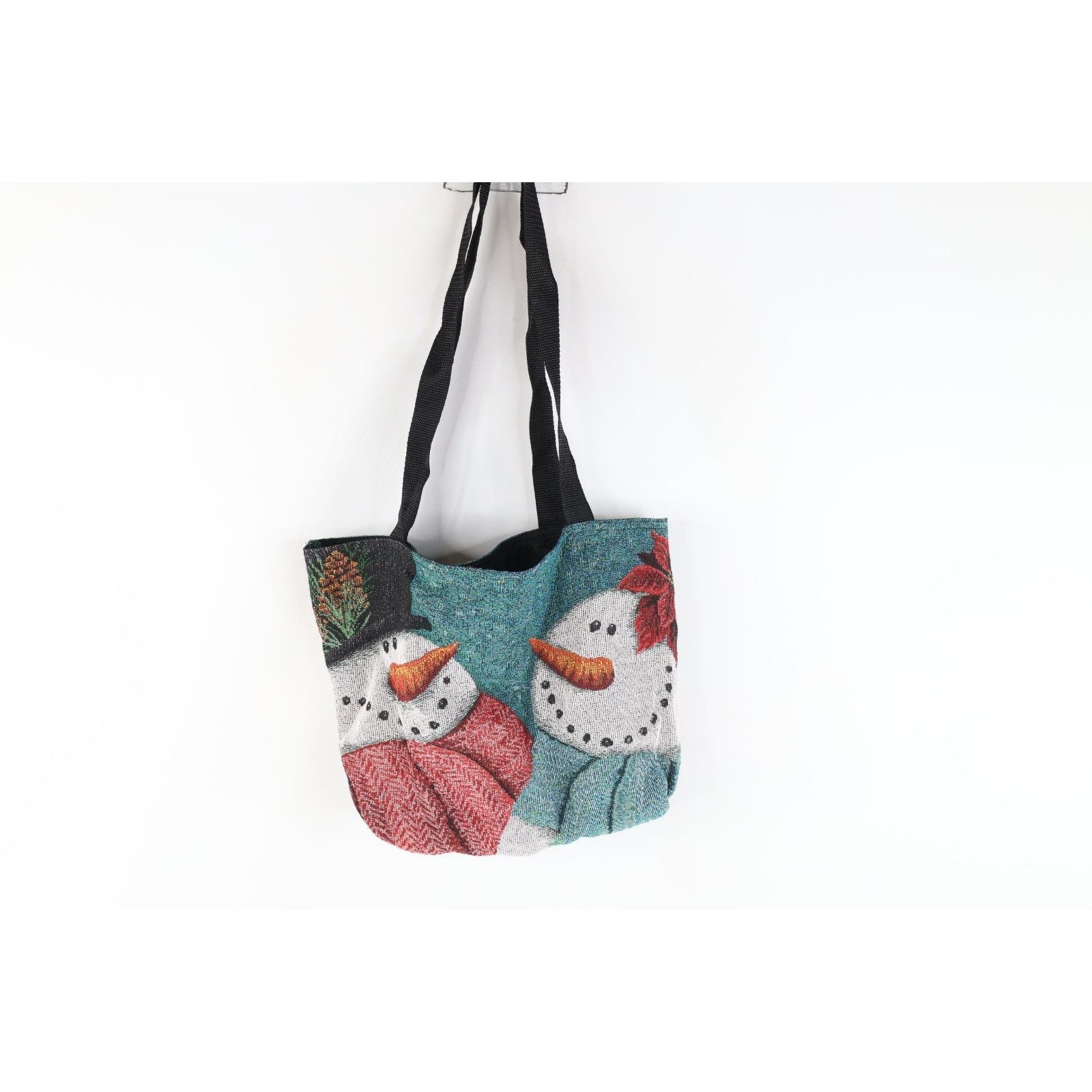 Vintage Vintage Y2K Tapestry Christmas Snowman Snowwoman Bag Size ONE SIZE - 3 Thumbnail