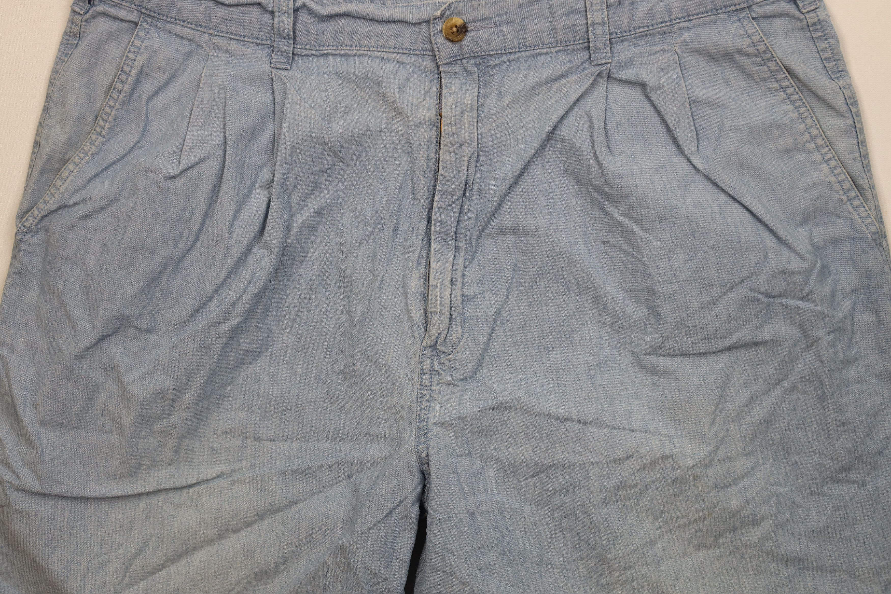 Eddie Bauer Vintage 90s Eddie Bauer Chambray Above Knee Chino Shorts Size US 38 / EU 54 - 3 Thumbnail