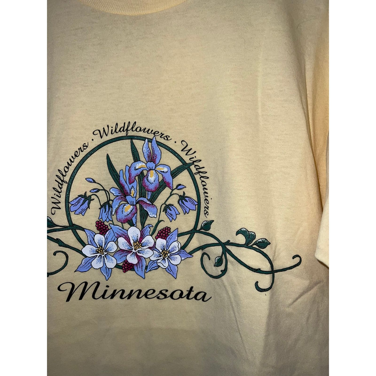 Jerzees Vintage Minnesota Wildflowers Shirt Yellow Tee 90s VTG M Size US M / EU 48-50 / 2 - 4 Thumbnail