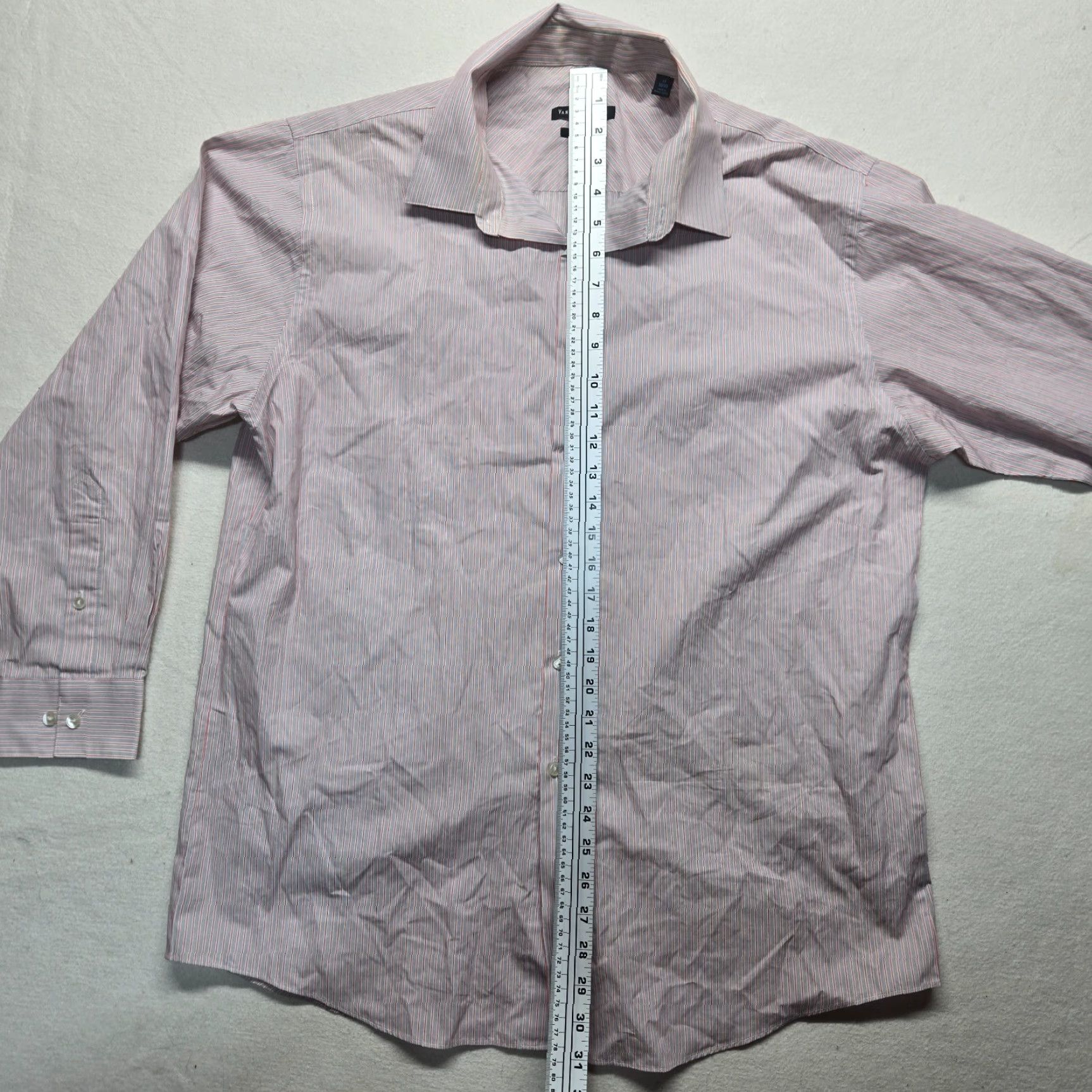 Van Heusen Van Heusen Studio Gray White Striped Slim Fit Button Up Shirt Adult Men 17 32/33 Size US XL / EU 56 / 4 - 6 Thumbnail
