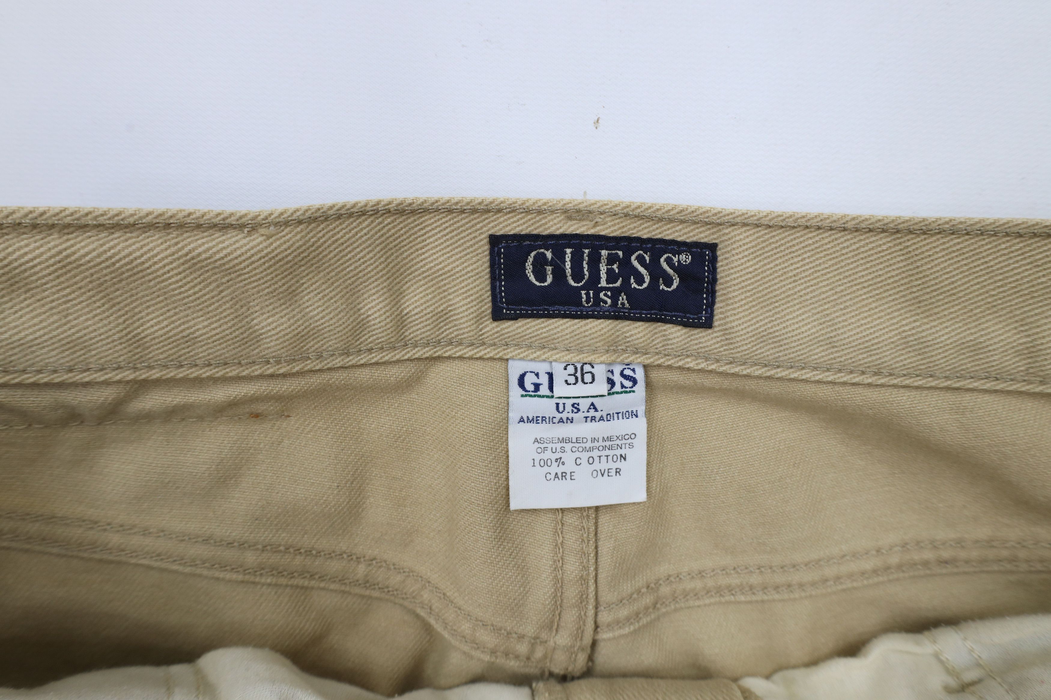 Guess × Vintage Vintage 90s Guess USA Spell Out Relaxed Tapered Leg Jeans Size US 36 / EU 52 - 9 Thumbnail