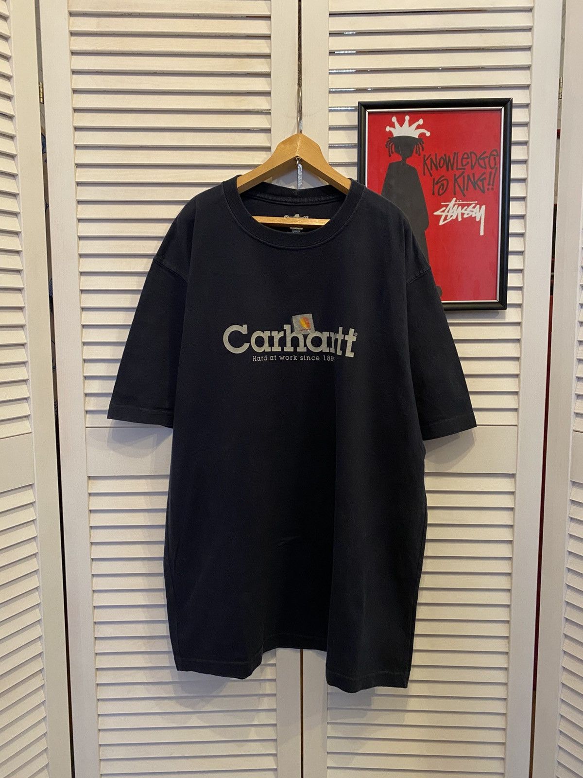 Carhartt Vintage 90s T-Shirt Tee Carhartt Logo Hard at Work Heavy Size US XL / EU 56 / 4 - 1 Thumbnail