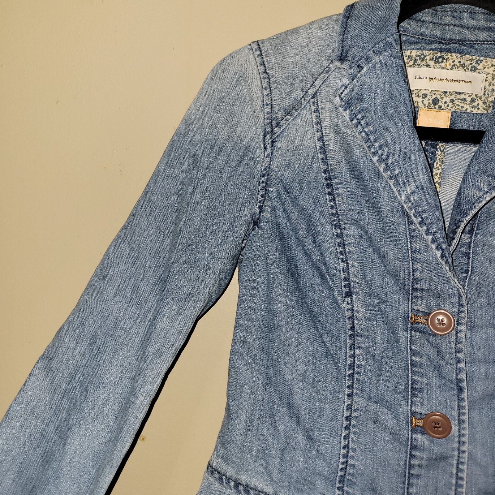 & Other Stories Anthropologie Women's Jean Denim Blazer Jacket 00 Size XS / US 0-2 / IT 36-38 - 13 Thumbnail