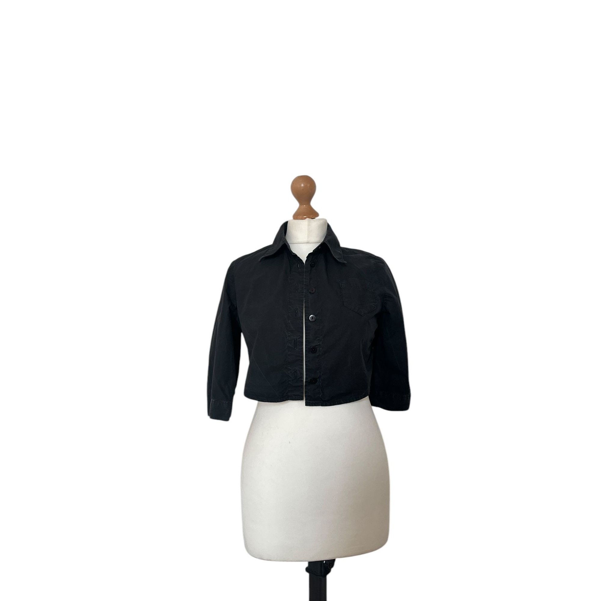 Jean Paul Gaultier Vintage 1990s Black Cropped Shirt Size M / US 6-8 / IT 42-44 - 1 Thumbnail