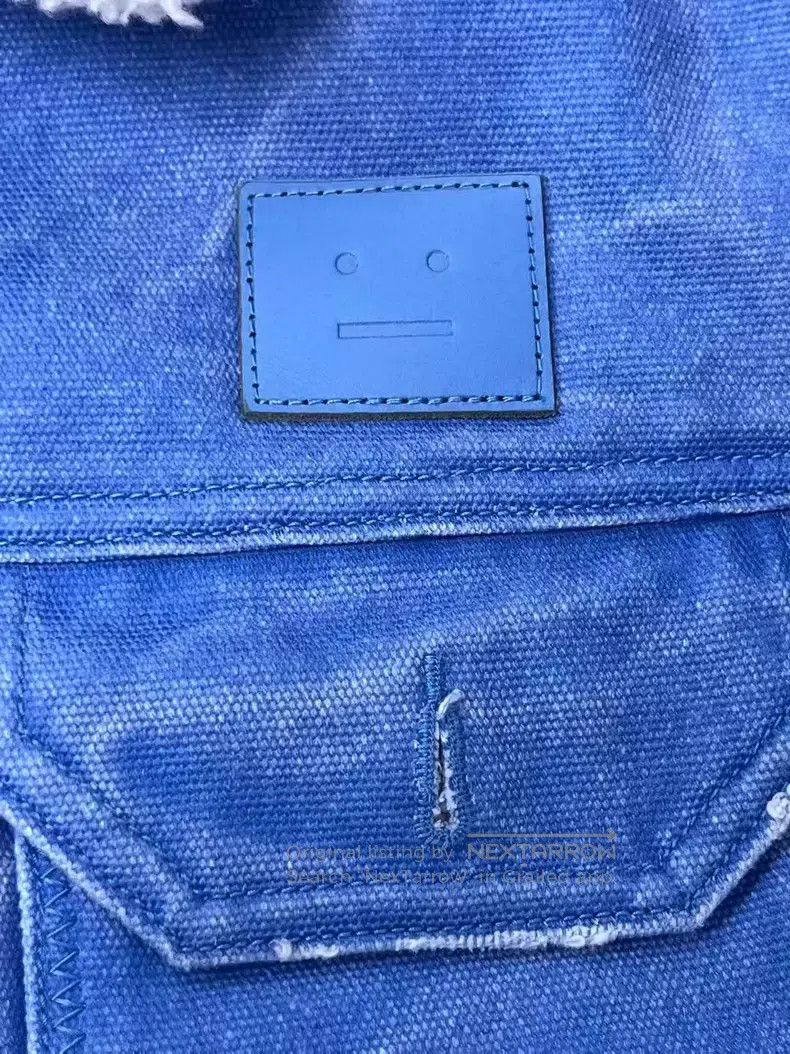 Acne Studios Acne Studios Face expression vintage denim jacket, blue Size US XS / EU 42 / 0 - 5 Thumbnail