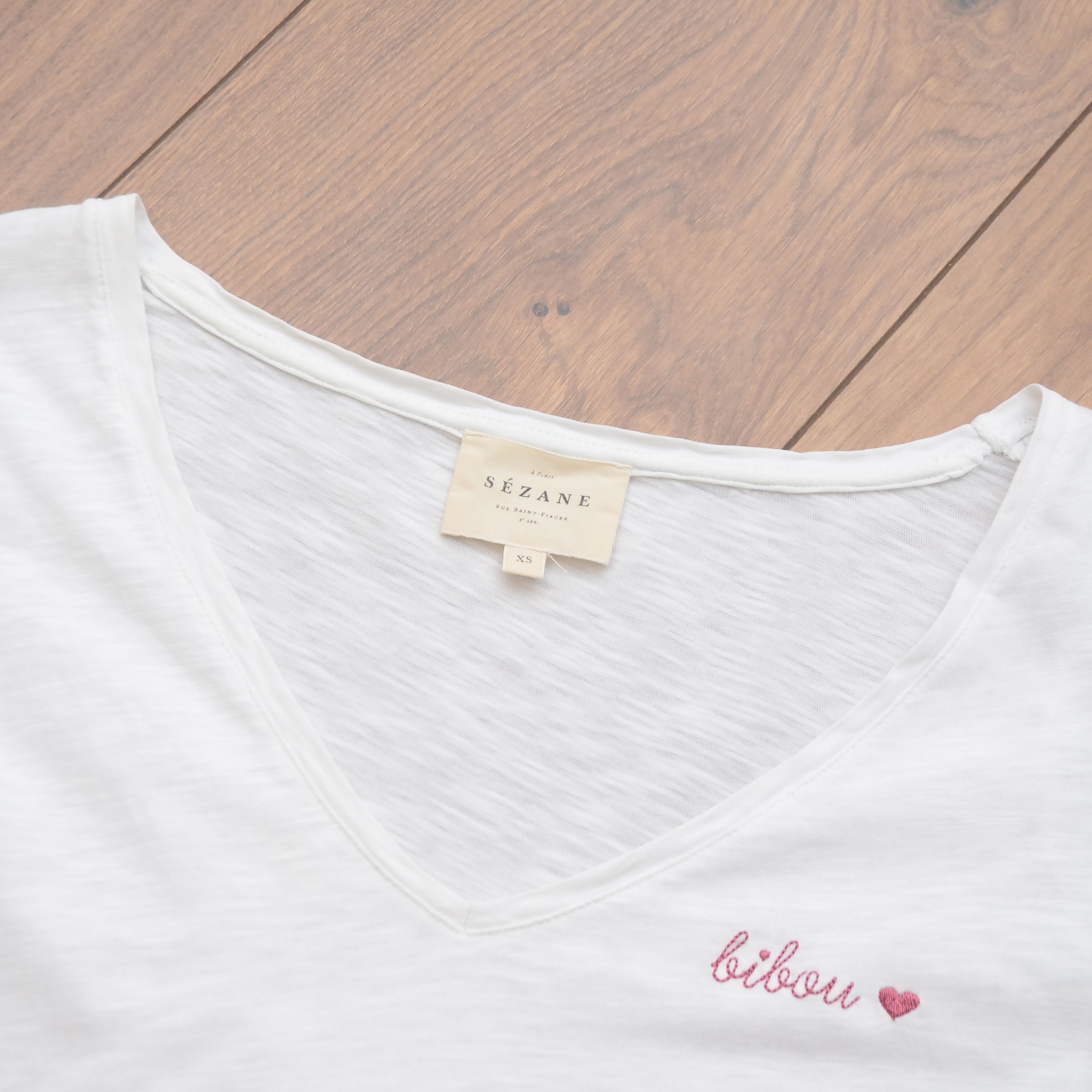 Sezane Sezane T-Shirt Malcolm Cotton Size XS White Bibo Size XS / US 0-2 / IT 36-38 - 7 Thumbnail