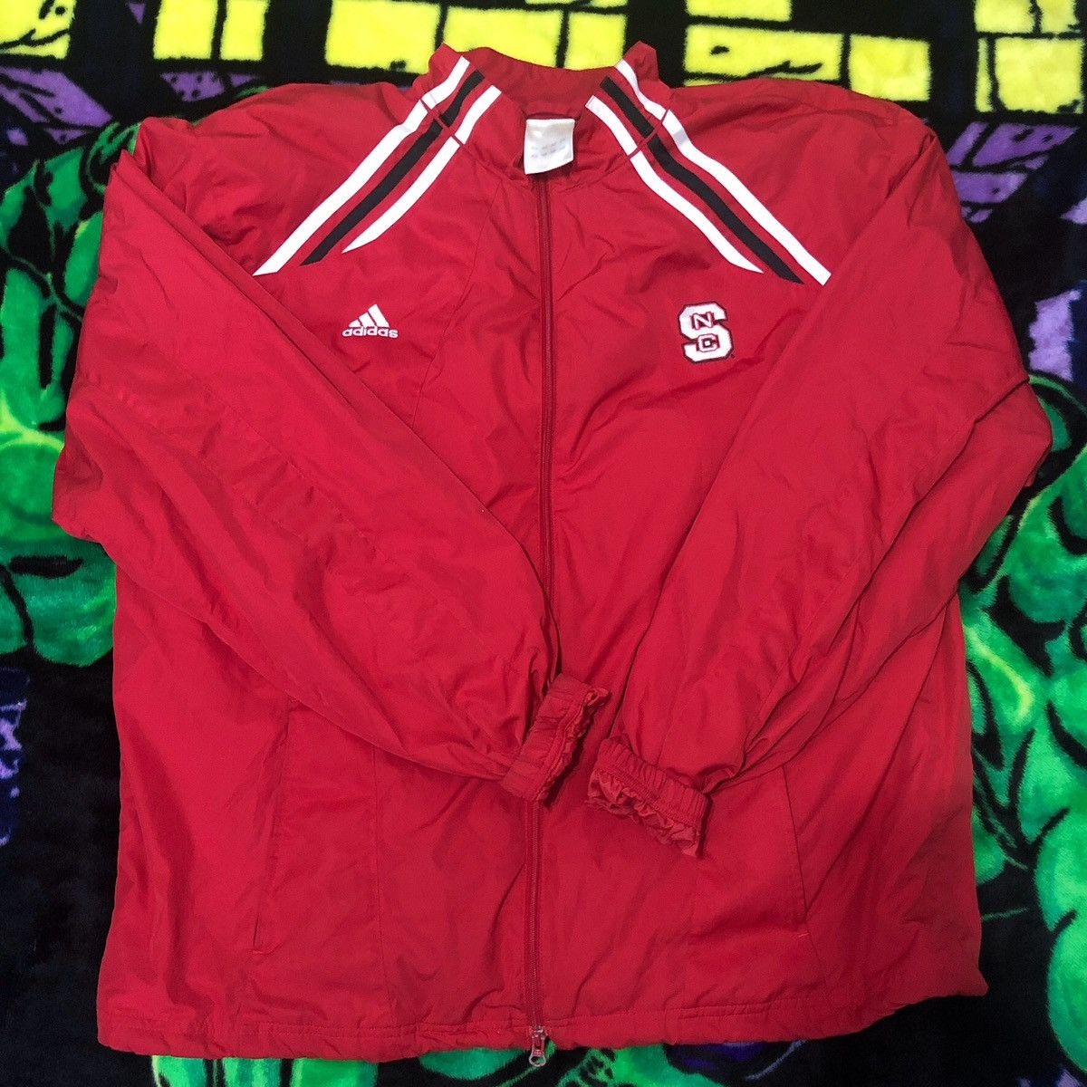 Adidas NC State x Adidas Windbreaker Size US L / EU 52-54 / 3 - 1 Thumbnail