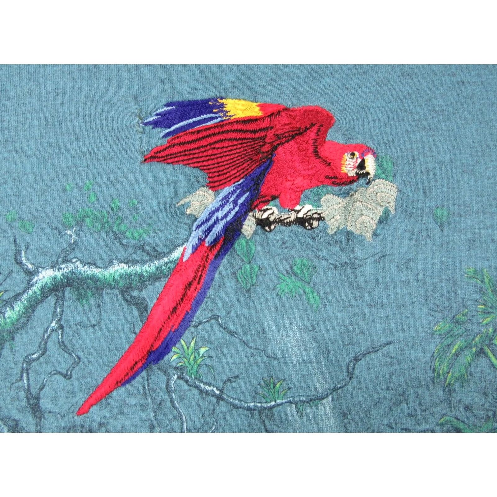 Vintage vintage 90s KEY WEST FLORIDA MACAW PARROT ALL-OVER PRINT T-Shirt MEDIUM beach Size US M / EU 48-50 / 2 - 7 Thumbnail