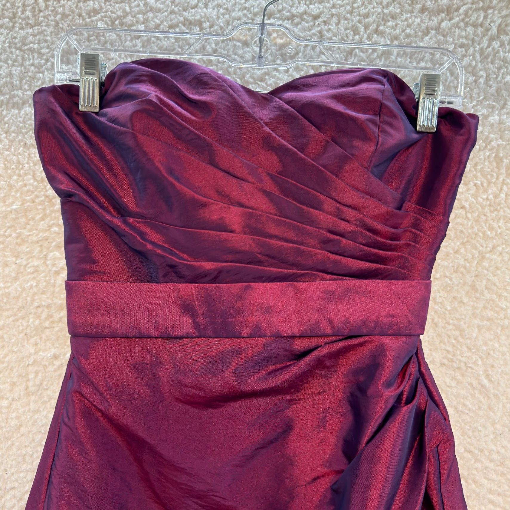 Vintage Bridesmaid Dress 6 Purple Iredescent Shiny Strapless Formal Gown Full Length - Ball Gown - Women - Size 6 - Zip - Purple - Strapless - Long - Formal Size M / US 6-8 / IT 42-44 - 3 Thumbnail