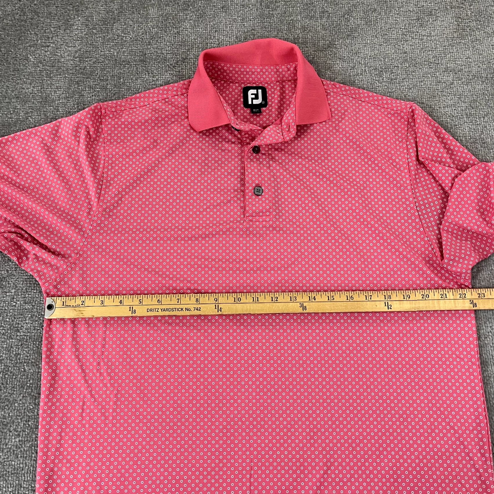 Footjoy FootJoy Polo Mens M Pink White Circles Performance Golf Heidelberg Germany Polo Shirt Men Pink Circles FootJoy Size US M / EU 48-50 / 2 - 6 Thumbnail