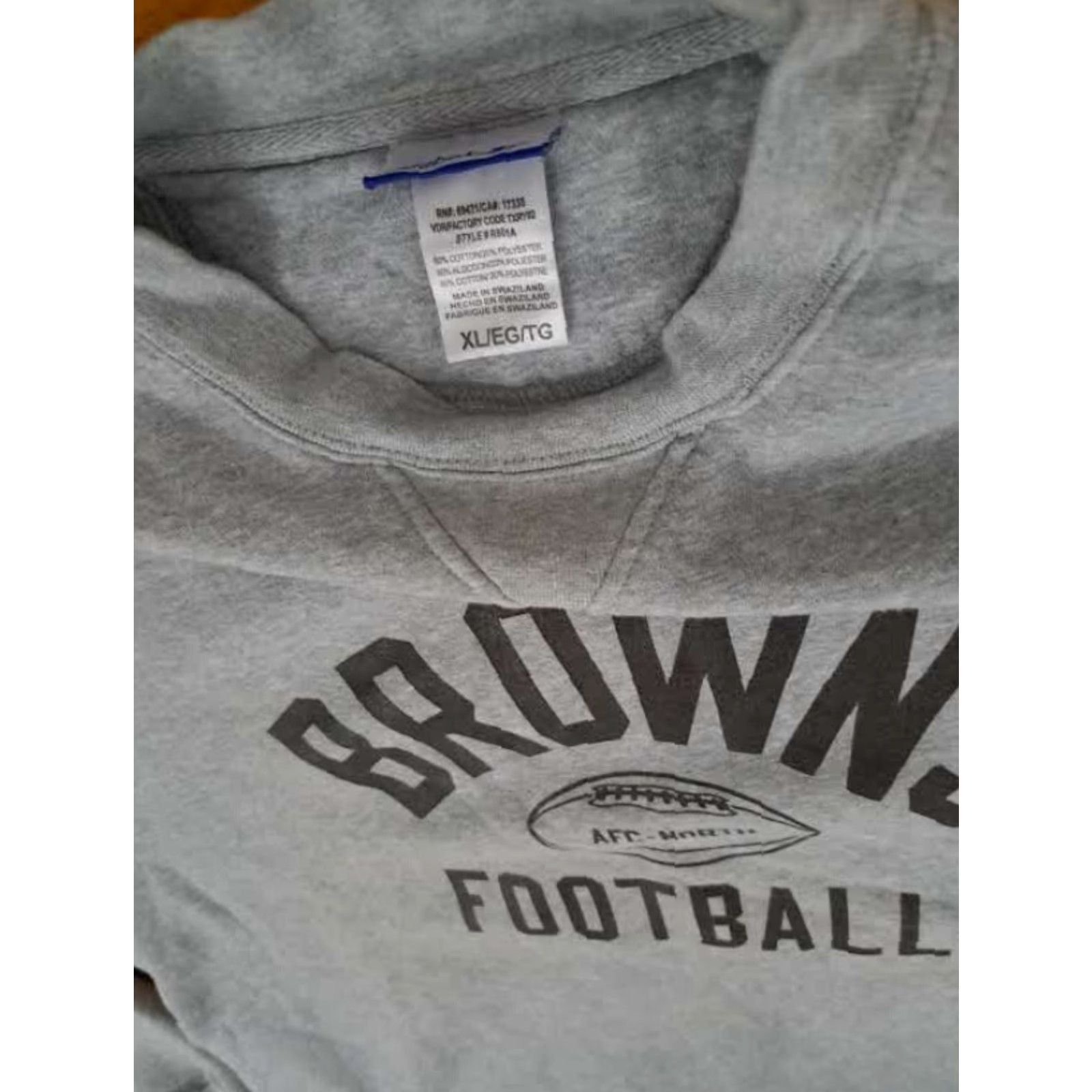 Reebok Reebok Sweatshirt Cleveland Browns Football XL Pullover Unisex Adults Gray Mercury Gray 27in Pit to Pit Leroy Kelly Size US XL / EU 56 / 4 - 4 Thumbnail