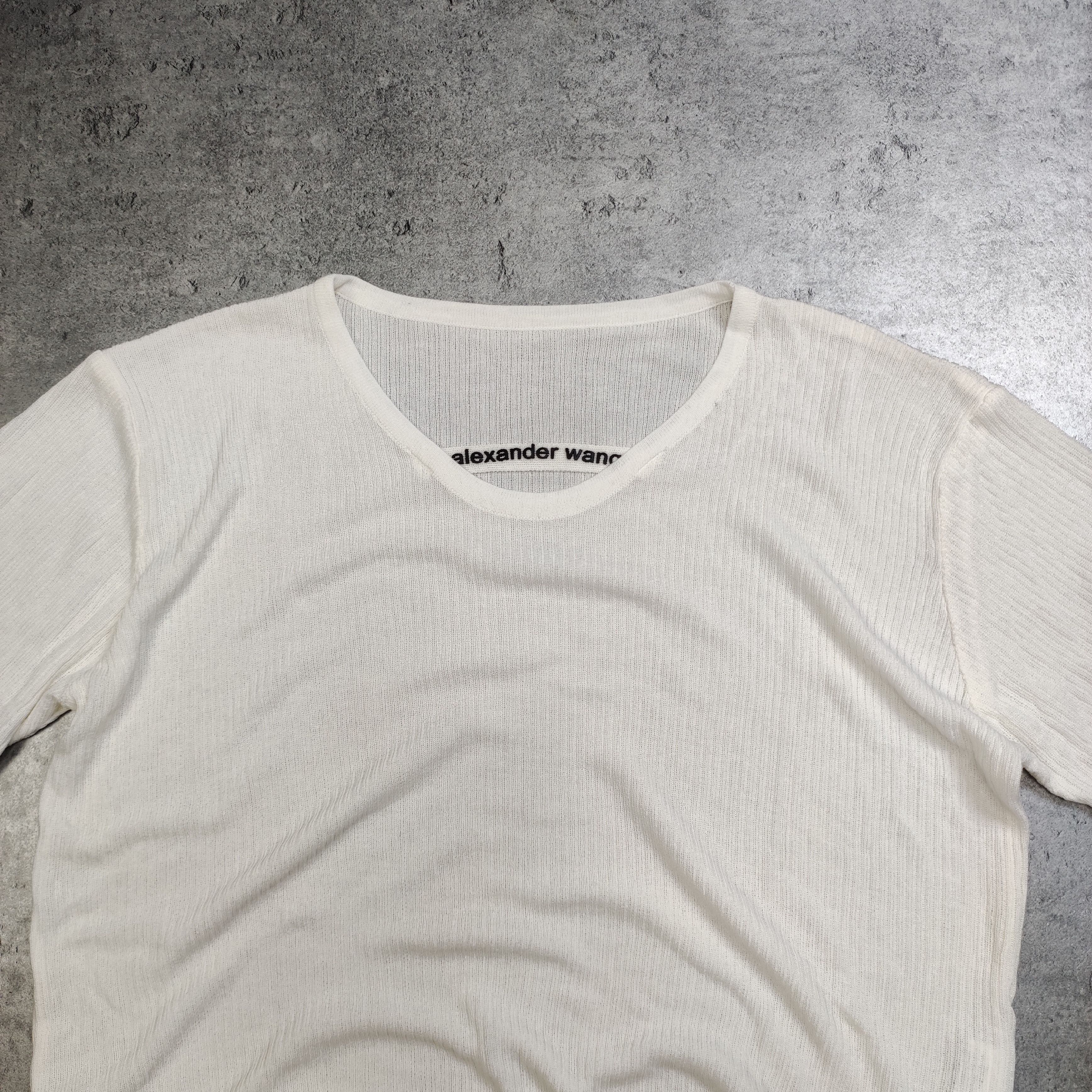 Alexander Wang RARE Alexander Wang Cream White Logo Blouse Size M / US 6-8 / IT 42-44 - 3 Thumbnail