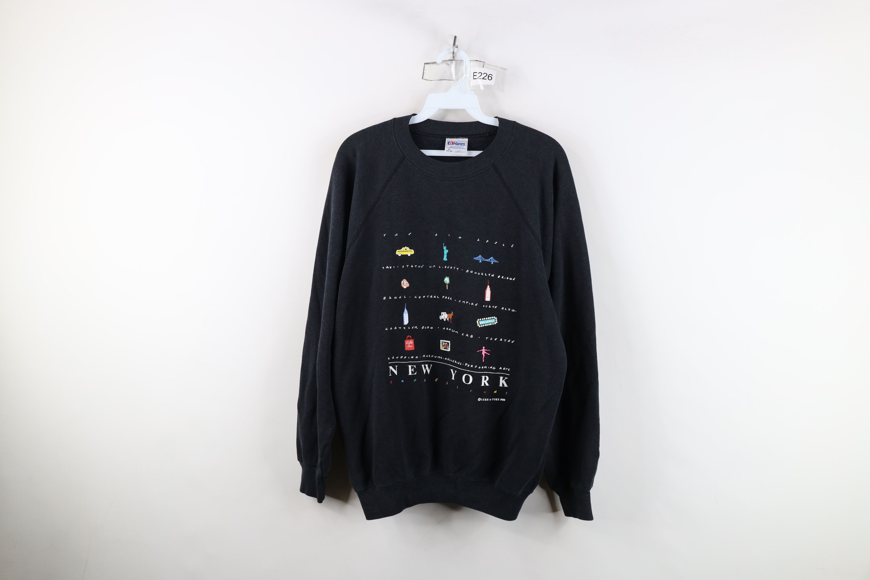 Vintage Vintage 80s The Big Apple New York Crewneck Sweatshirt USA Size XL / US 12-14 / IT 48-50 - 1 Thumbnail