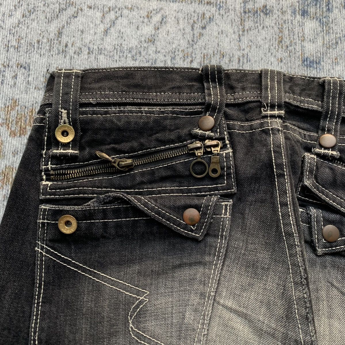 Japanese Brand Y2K Rare Semantic Design Gothic Punk Jeans Multi Zippers Size US 30 / EU 46 - 3 Thumbnail