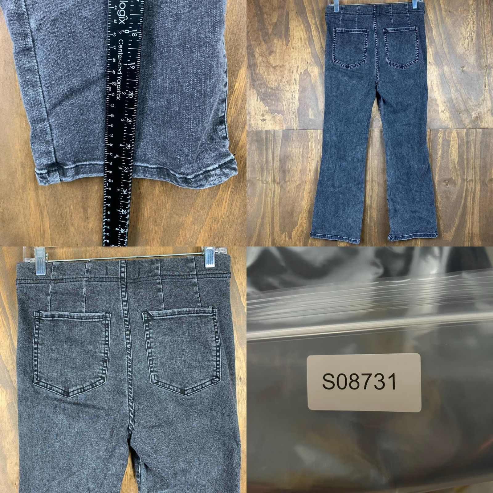 Free People Free People Jeans Womens Black Denim Pull On Pleated Straight Stretch 28 Size 28" / US 6 / IT 42 - 8 Thumbnail