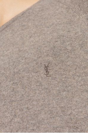 Saint Laurent Paris o1s1wg110126 796556 Cassandre Sweater in Cashmere in Tan Size US S / EU 44-46 / 1 - 5 Thumbnail