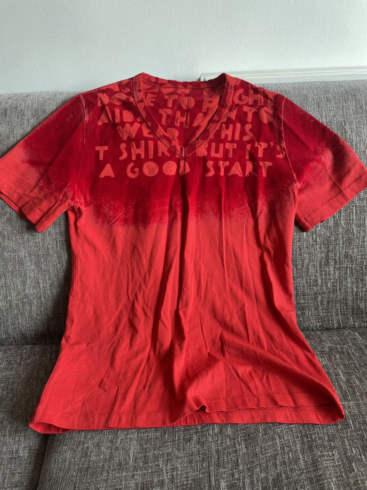 Maison Margiela Maison Margiela MM6 V-neck ‘SIDA’ top Size US S / EU 44-46 / 1 - 1 Thumbnail