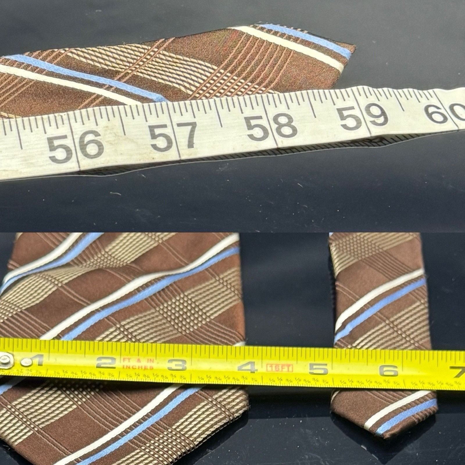 Donald Trump Donald J Trump Signature collection Tie Brown Striped 59" Size ONE SIZE - 3 Thumbnail