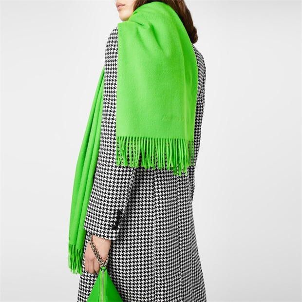 Alexander McQueen o1g2r1mq0824 Size: OS / Cashmere Logo Scarf in Acid Green Size ONE SIZE - 4 Thumbnail