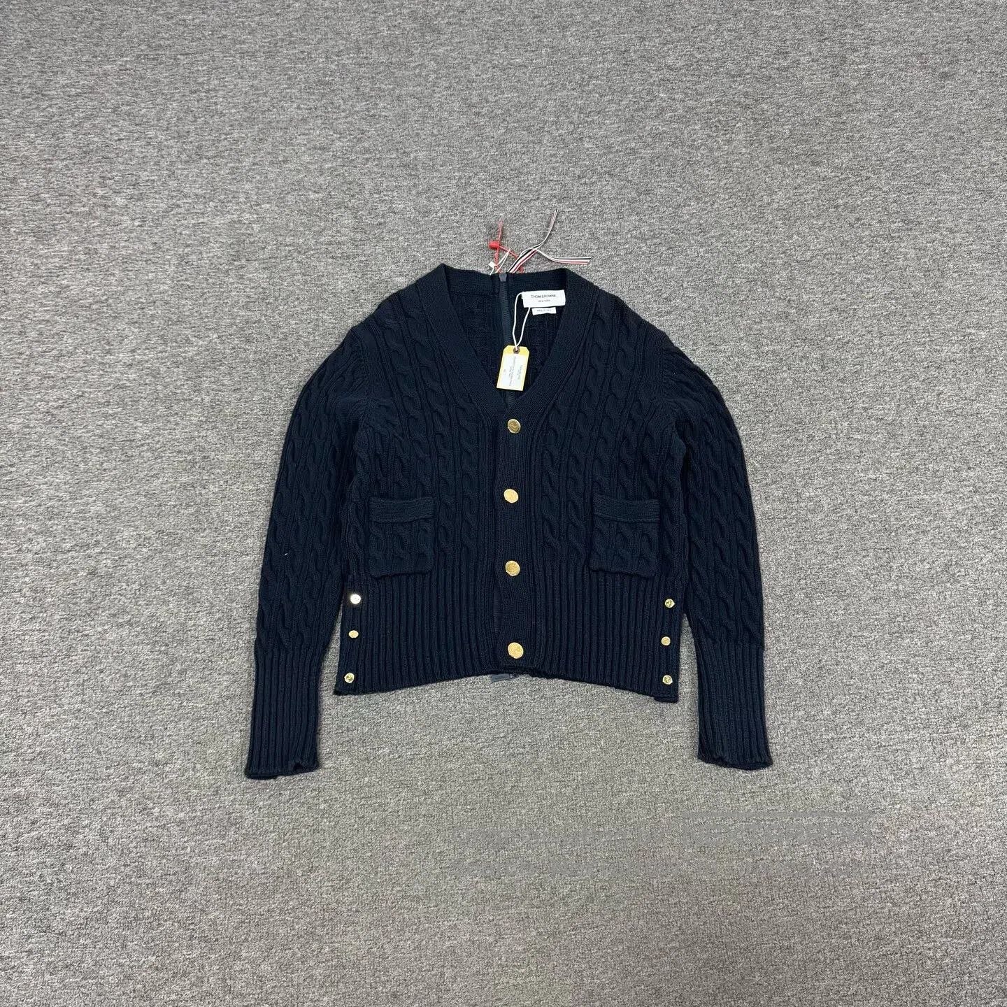 Thom Browne Thom Browne Back zipper; gold buckle; knitted cardigan wit Size US S / EU 44-46 / 1 - 1 Thumbnail