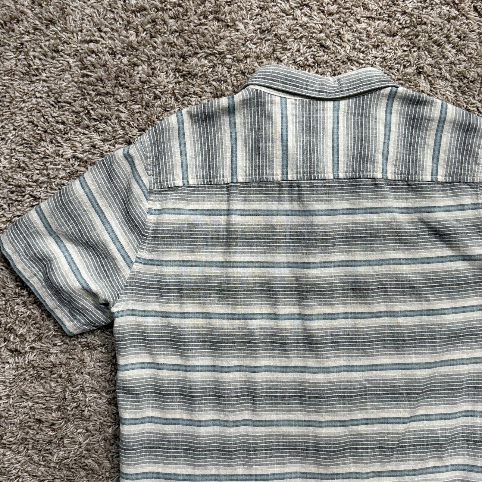 Outerknown Outerknown S.E.A. Shirt Button Up Striped Blue White Cotton Size US M / EU 48-50 / 2 - 6 Thumbnail
