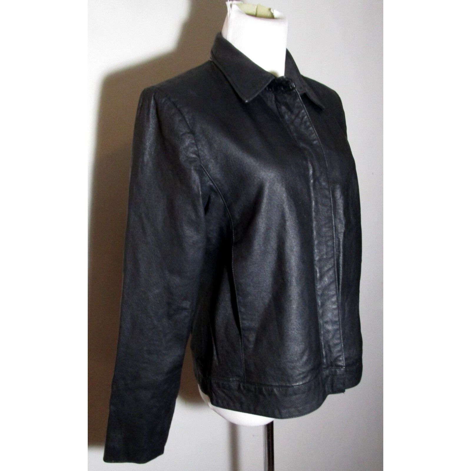 Rue 21 Women s RUE 21 Black Full Zip 100 Leather Jacket Size M Grailed