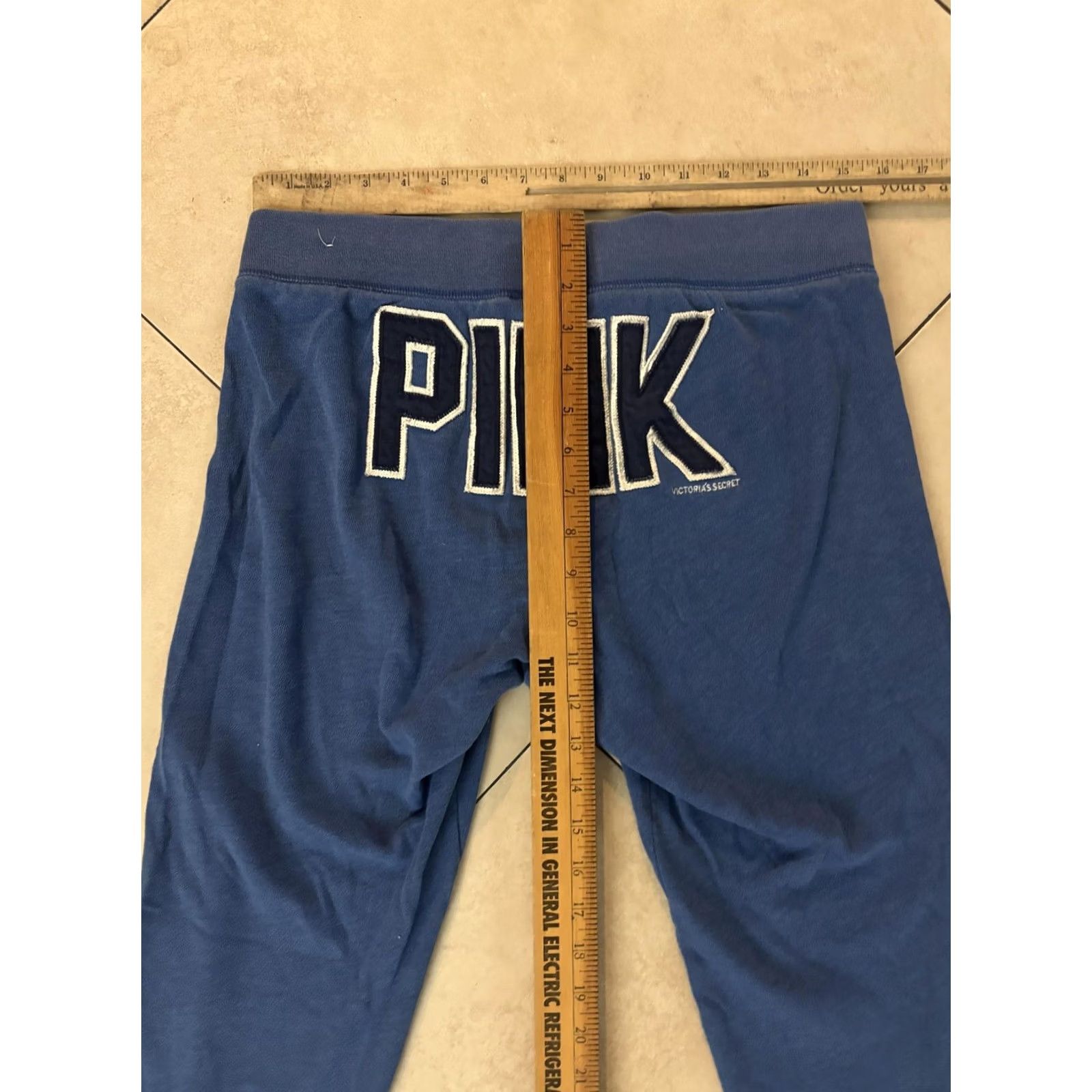 Pinko PINK Victoria's Secret Sweatpants Womens Small Blue Capri Joggers Logo Applique Size 26" / US 2 / IT 38 - 7 Thumbnail