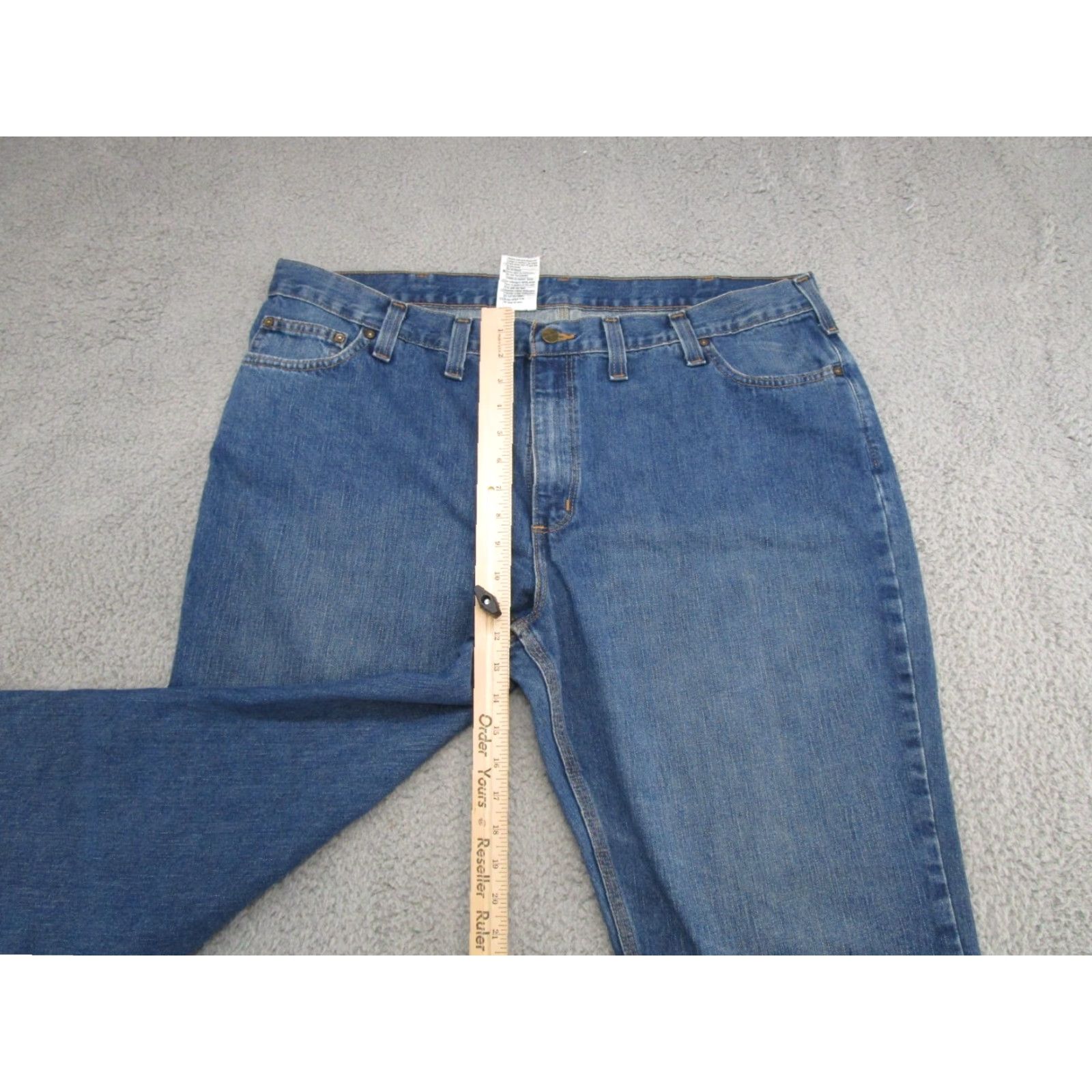 Carhartt Carhartt Jeans Men Medium Wash Denim 44x30 Traditional Fit Size 44 30 Inseam Blue Straight Denim Logo Mens Size US 44 / EU 60 - 7 Thumbnail