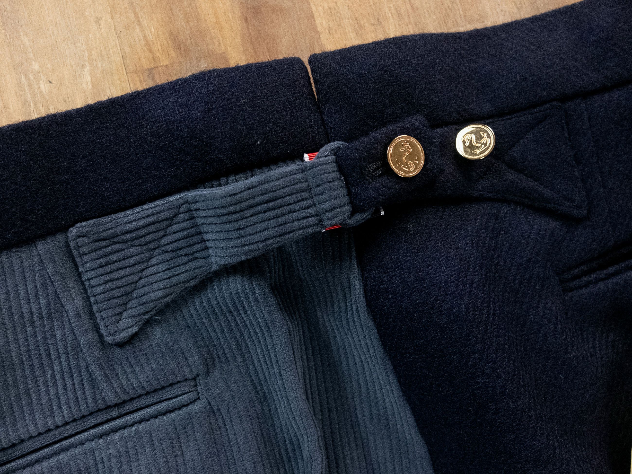 Thom Browne THOM BROWNE Fun-Mix blue wool & corduroy backstrap pants Size US 38 / EU 54 - 12 Thumbnail