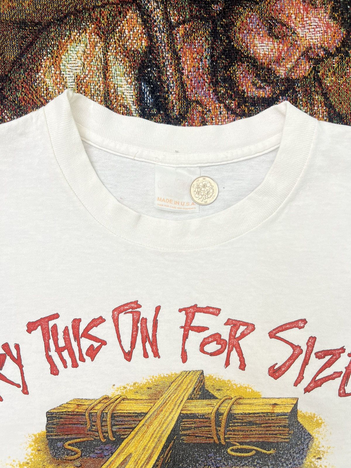 Vintage Vintage "Try This On For Size" Jesus Tee by Solid Light Size US L / EU 52-54 / 3 - 4 Thumbnail