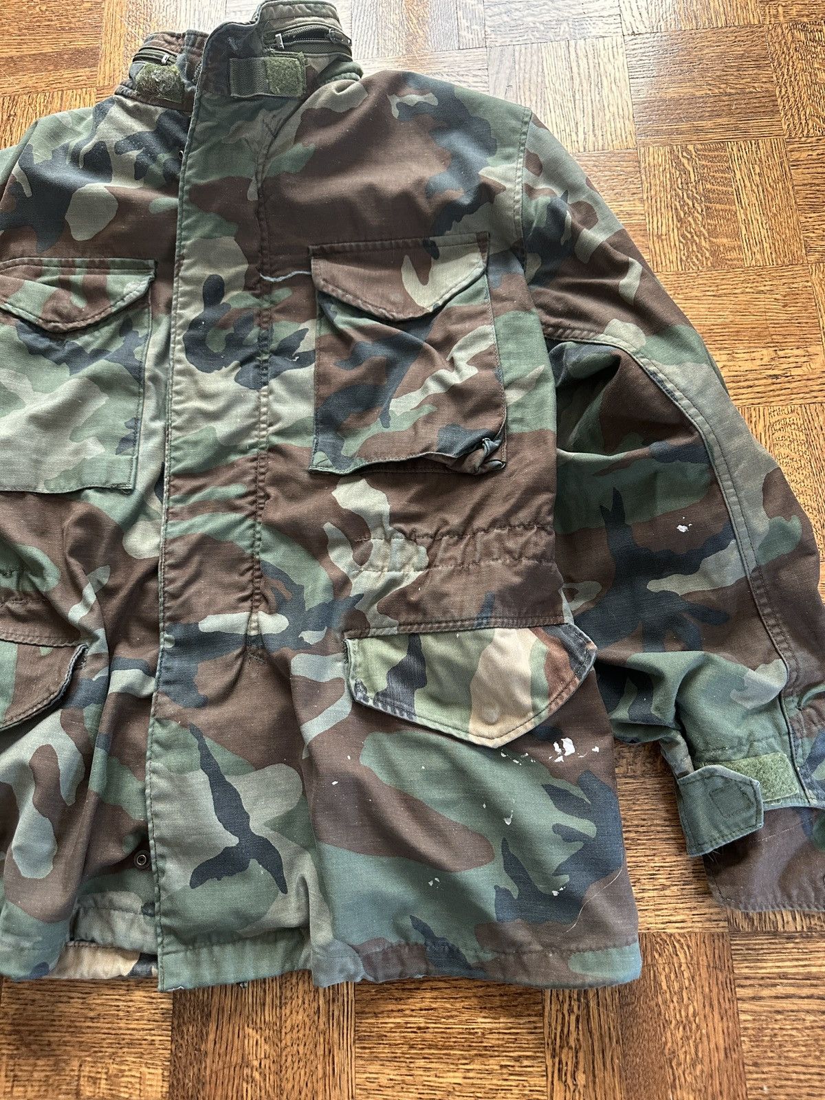 Vintage Vintage 80s Military Cold Weather Camo Field Jacket Coat Size US S / EU 44-46 / 1 - 3 Thumbnail