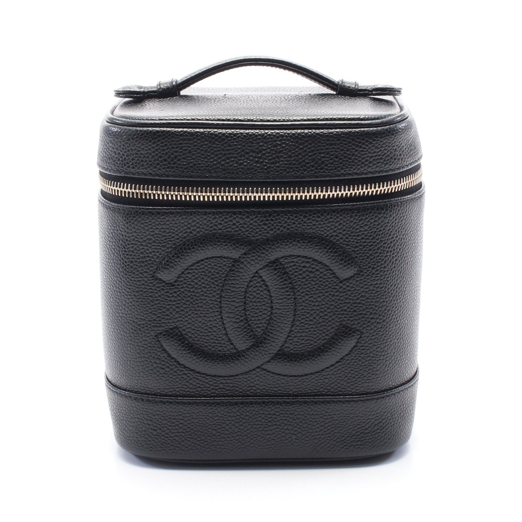 Chanel Chanel Coco Mark Handbag Vanity Bag Caviar Skin Black Gold Hardware Size ONE SIZE - 1 Thumbnail