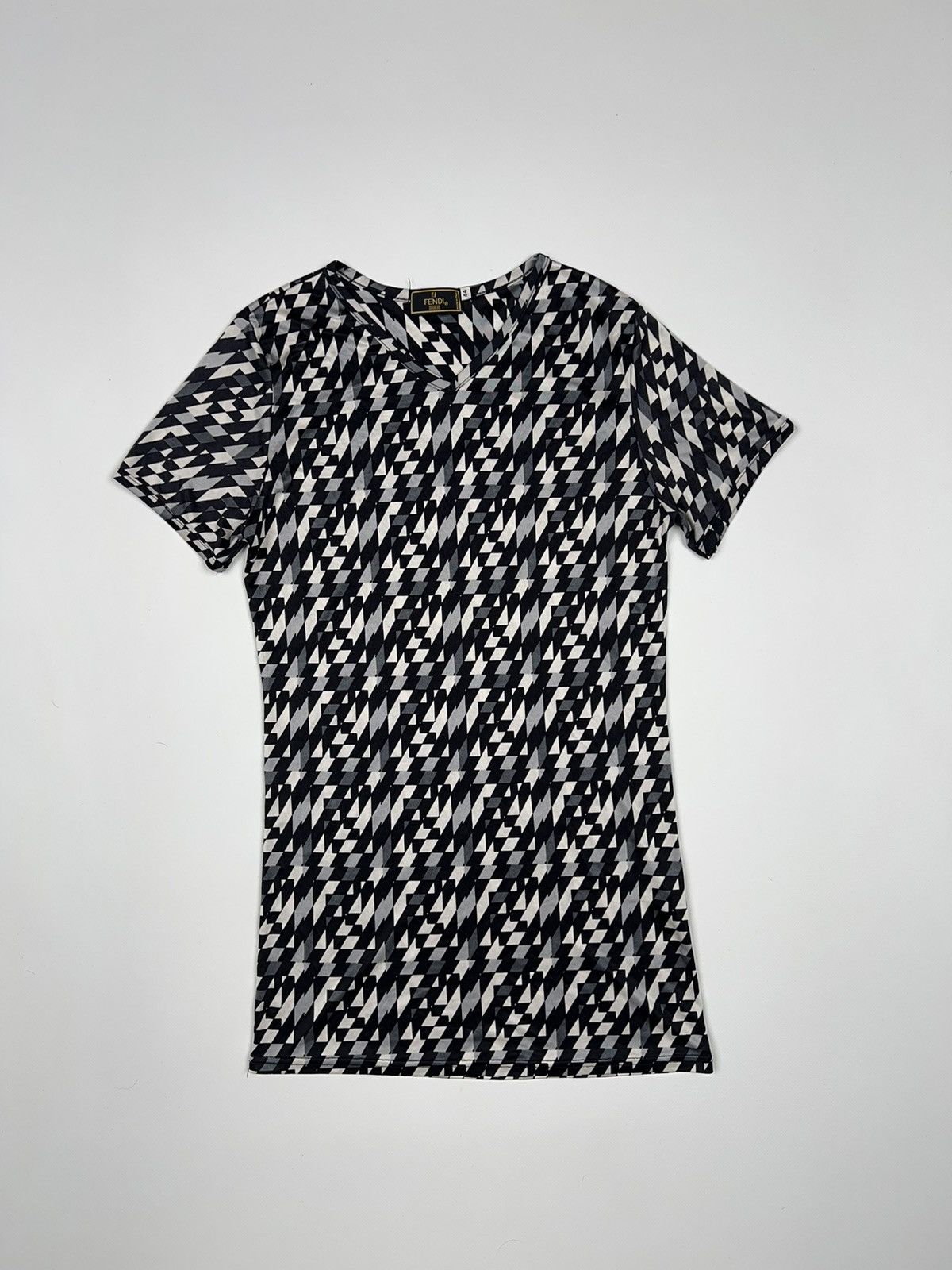 image of Fendi Monogram Tee Zuca Nylon Black White Vintage, Women's (Size Medium)