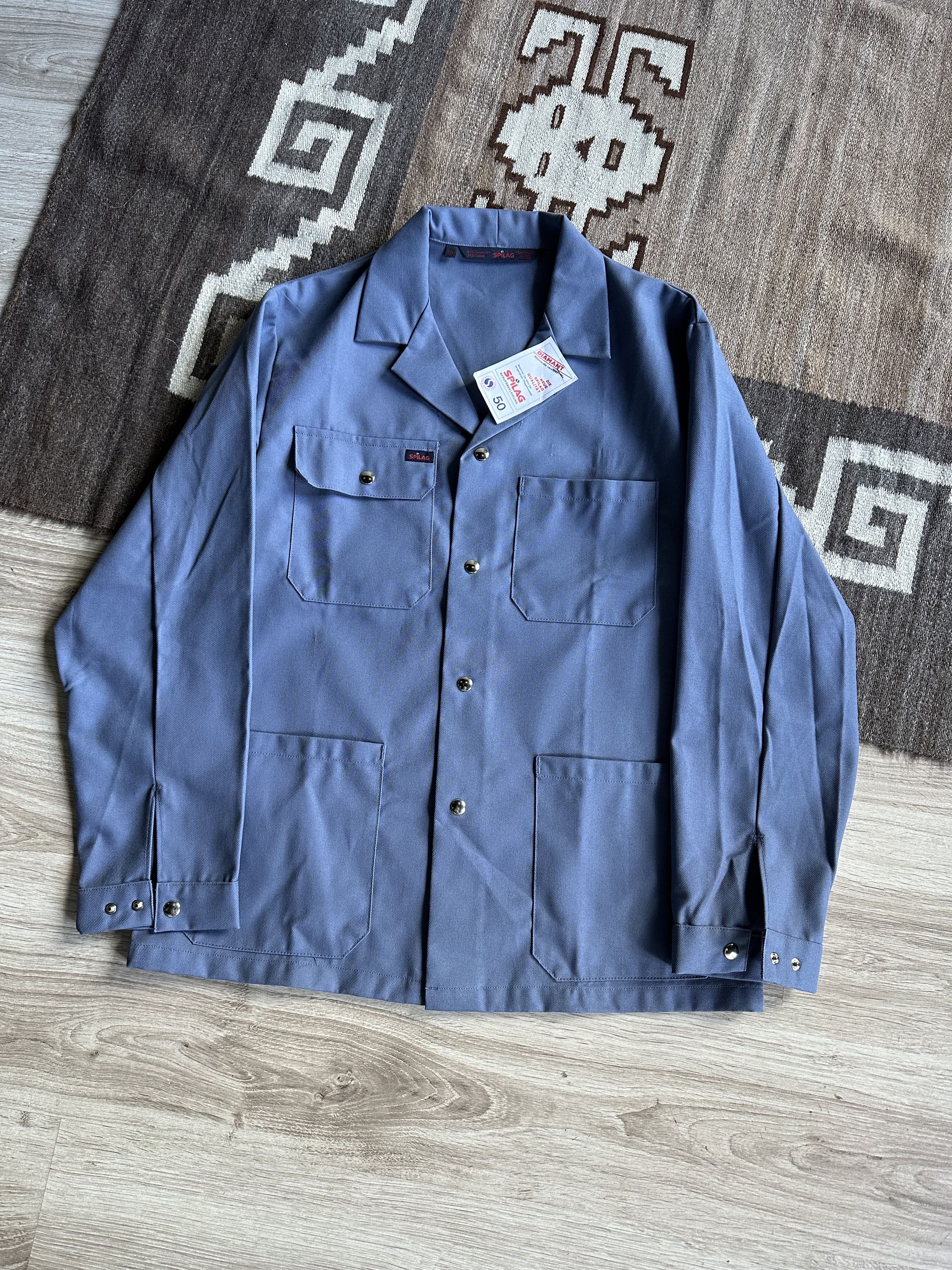 Vintage Vintage French Spilag Workwear Snap Chore Jacket 7099ACK Size US L / EU 52-54 / 3 - 1 Thumbnail