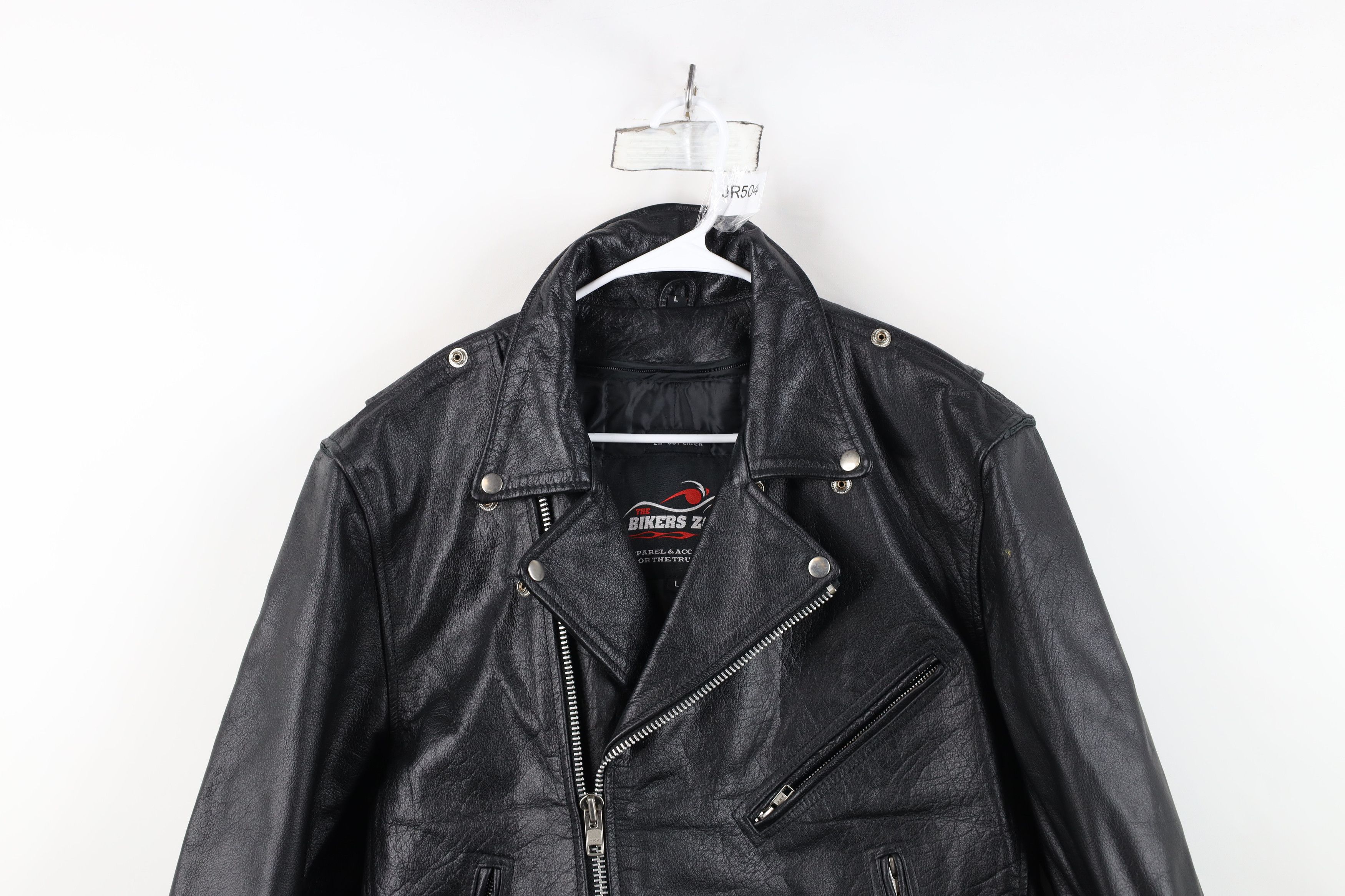 Vintage Vintage Lined Braided Leather Motorcycle Jacket Black Size US L / EU 52-54 / 3 - 2 Thumbnail