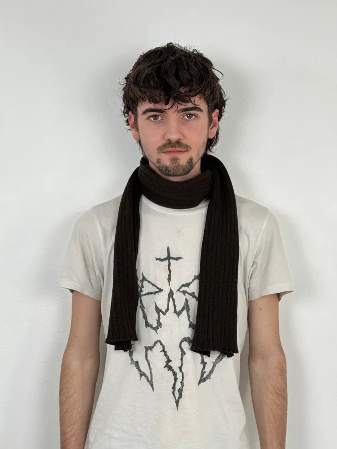 Dolce & Gabbana 1990s Dolce & Gabbana Brown Wool Scarf Size ONE SIZE - 2 Thumbnail