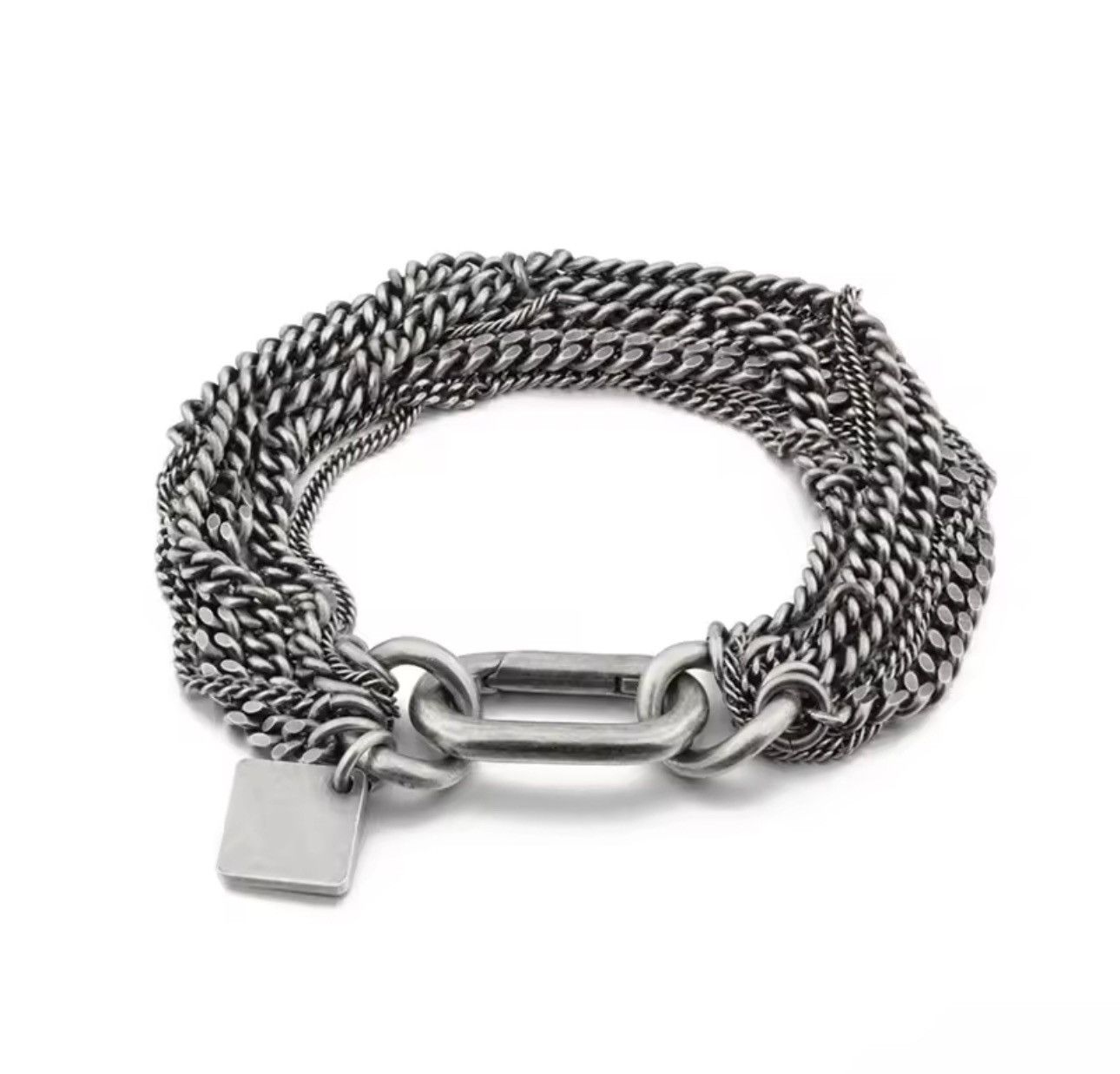 Jewelry Punk Heavy Imitation Rhodium Plated Bracelet Chain Size ONE SIZE - 1 Thumbnail