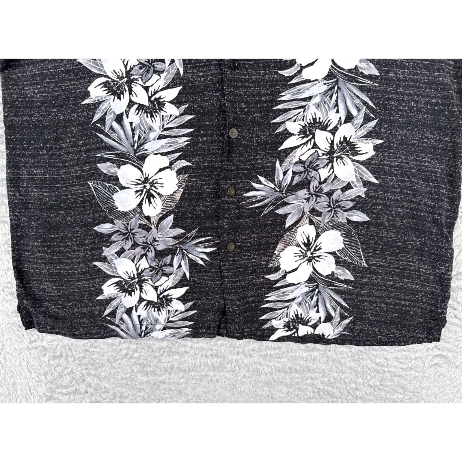 George George Shirt Mens XL Gray White Floral Bowling Rayon Hawaiian Vintage: No Size US XL / EU 56 / 4 - 5 Thumbnail
