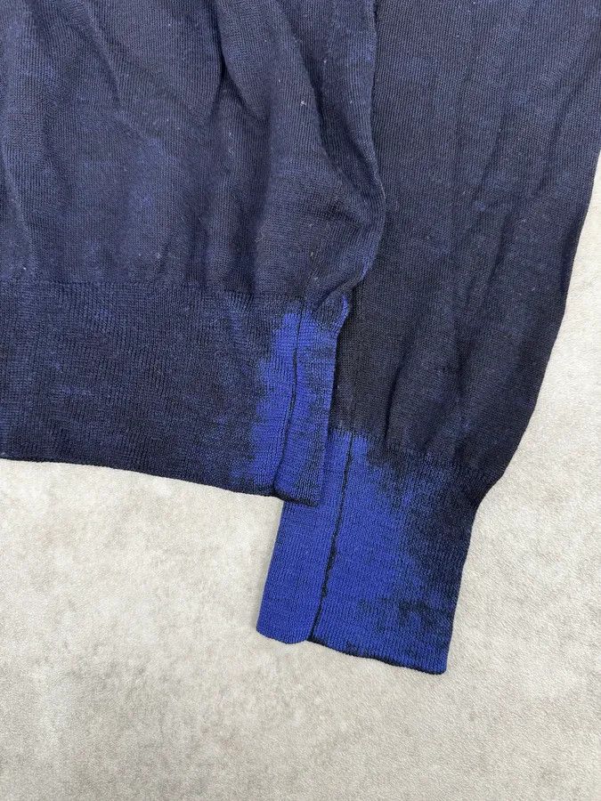 Marithe + Francois Girbaud 2000s Marithé + François Girbaud Black & Blue V Neck Irregular Sweater Size US M / EU 48-50 / 2 - 7 Thumbnail