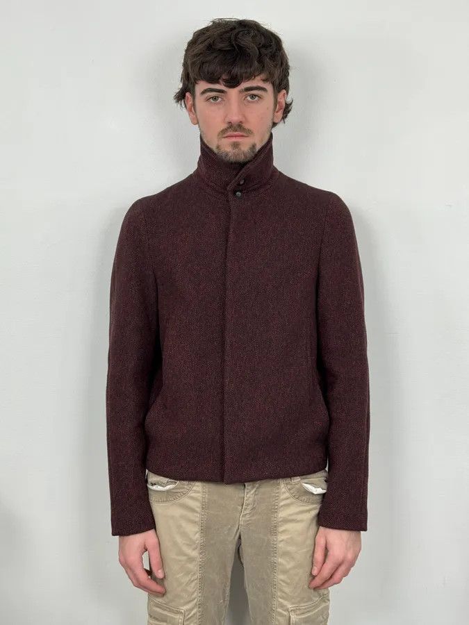 Jil Sander AW2010 Jil Sander Dark Red Tweed Wool Jacket by Raf Simons Size 40R - 2 Thumbnail