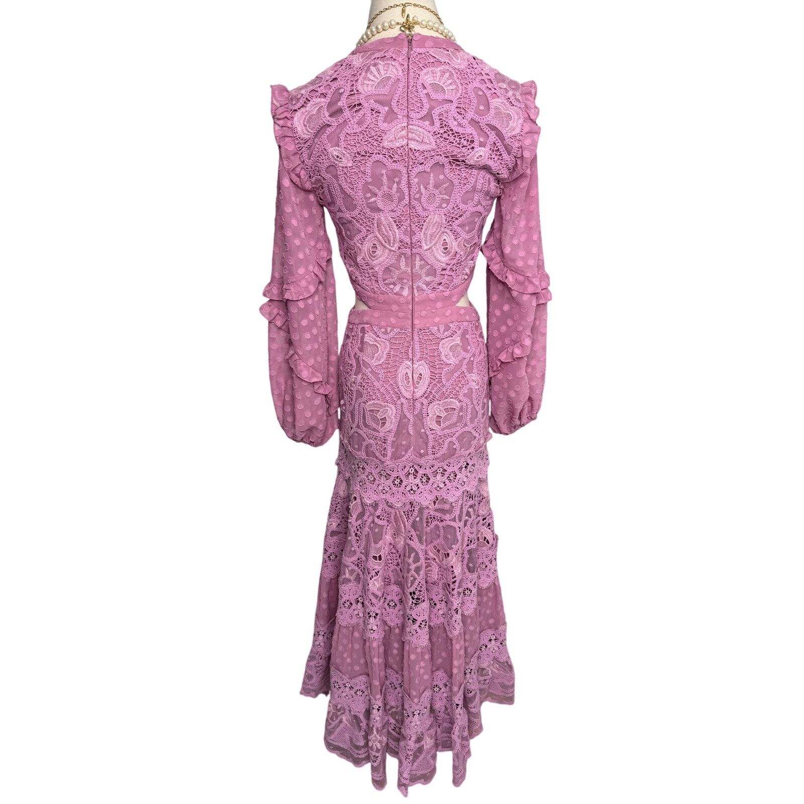 ALEXIS Alexis Zendaya Lace Crochet Cut Out Long Sleeve Dress XS Size XS / US 0-2 / IT 36-38 - 9 Thumbnail