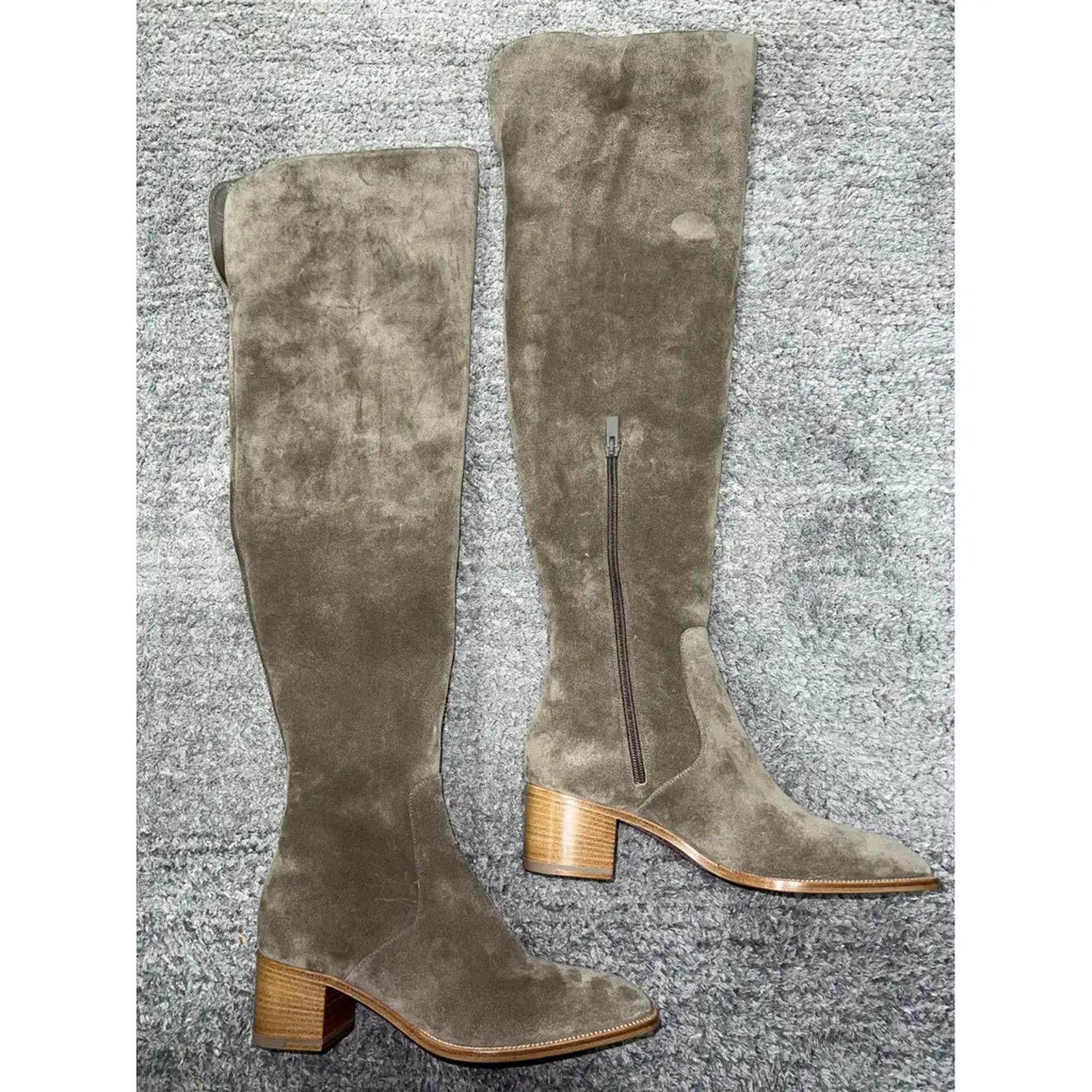 Christian Louboutin Christian Louboutin Gazellou 55 Silex Grey Suede Knee High Size US 5 / IT 35 - 2 Thumbnail