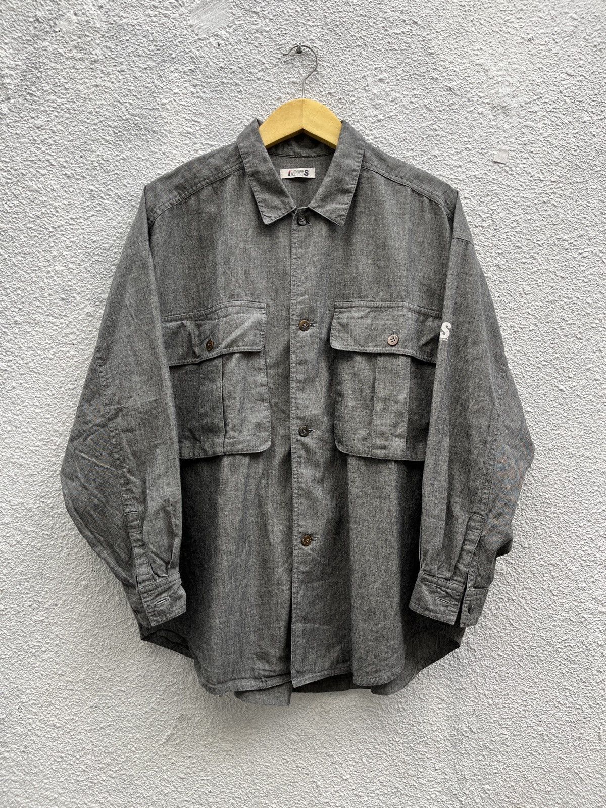Issey Miyake Vintage Issey Miyake IS Big Pockets Oversized Chambray Size US L / EU 52-54 / 3 - 1 Thumbnail